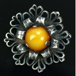 Brooch with amber, author