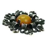 Broche avec ambre, création originale (145)