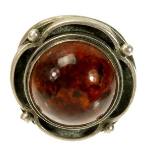 Ring with amber, author's product, namesake BJ (153)