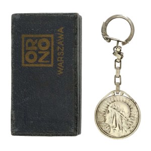 Porte-clés avec pièce de cinq dollars d'avant-guerre, Warmet (171)
