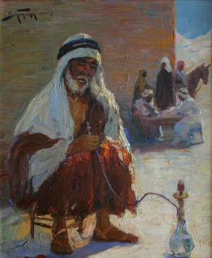 Abraham Behrman (1876-1942), Jericho[Palący fajkę]