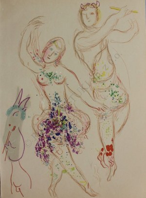 Marc Chagall (1887-1985), Dafne i Chloe(z „Le Ballet”, 1969, Mourlot #581)