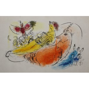 Marc Chagall (1887-1985), Akordeonista(na odwrociu: Para, &bdquo;Derri&egrave;re le Mirroir&rdquo; no 99-100, 1957, Mourlot #204)