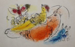 Marc Chagall (1887-1985), Akordeonista(na odwrociu: Para, „Derrière le Mirroir” no 99-100, 1957, Mourlot #204)