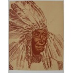 Bolesław Cybis wg (1895-1957), Silent Thoughts. Shoshone(z teki „Folio One of American Indian”, 1970, no 258/1000)