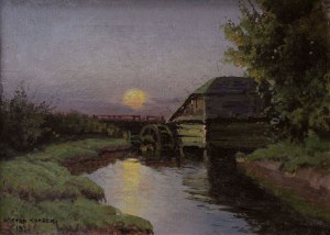 Wiktor Korecki (1890-1980), Młyn o zachodzie słońca (1931)