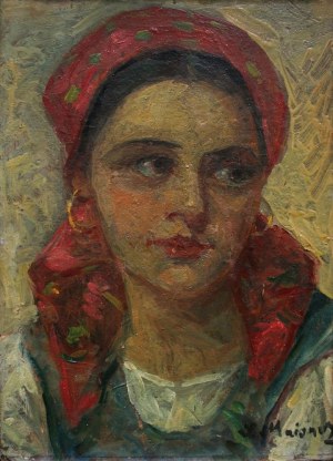 Salomon Meisner (1886-1942), Dziewczyna w czerwonej chuście