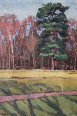 Bazyli Poustochkine (1893-1973), Pejzaż z drzewami
