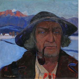 Henryk Szczygliński (1881-1944), Portret górala na tle Tatr