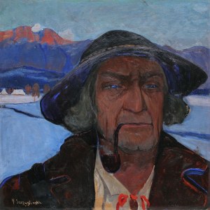 Henryk Szczygliński (1881-1944), Portret górala na tle Tatr
