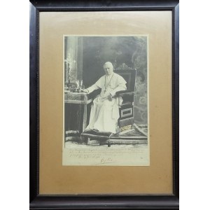 Pio X, Papa, fotografia autografata (testo in latino)