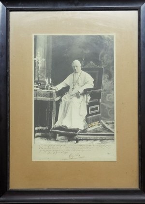 Pio X, Papa, fotografia autografata (testo in latino)