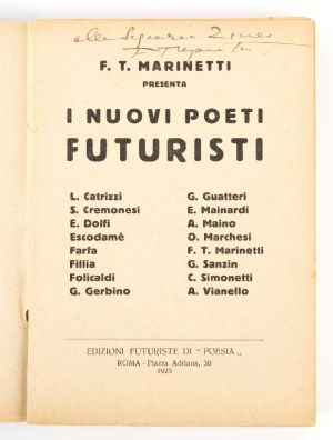 Futurismo - Marinetti, Filippo Tommaso (Alessandria d'Egitto, 22 dicembre 1876 - Bellagio, 2 dicembre 1944)