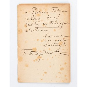 F.T.Marinetti dedica ed autografo