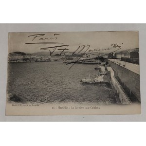 F.T. Marinetti , cartolina con dedica e firma autografe