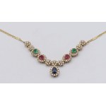 Jewellery - Yellow gold necklace with brilliants ct.2.10,ruby...
