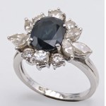 Jewellery - White gold ring with mixed cut diamonds ct 1...