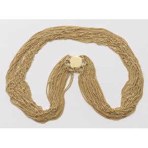 Jewellery - Collana multicatenina con chiusura ovale in oro gi...