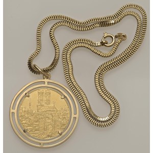 Jewellery - Catena con ciondolo e moneta in oro giallo cm. 44 ...