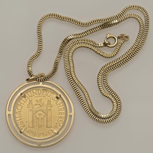Jewellery - Chain with pendant and coin in yellow gold cm. 44 ...