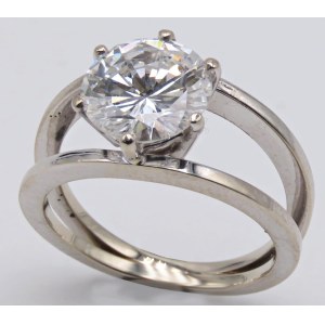 Jewellery - Anello in oro bianco con brillante. Certificato CI...