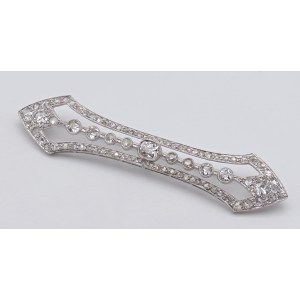 Jewellery - Spilla barretta in oro bianco, francese con diaman...