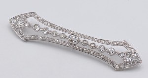 Jewellery - Brooch barrette in white gold, French diamond...