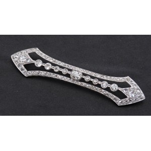 Jewellery - Spilla barretta in oro bianco, francese con diaman...