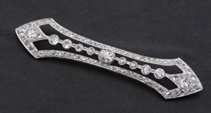 Jewellery - Brooch barrette in white gold, French diamond...
