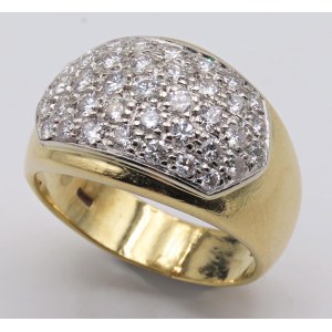 Jewellery - Anello in oro giallo e bianco a fascia con brillan...
