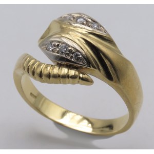 Jewellery - Anello in oro giallo a forma di serpente con picco...