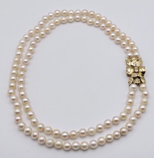Jewellery - Necklace composed of two strands of cultured pearls mm...