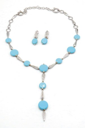 Jewellery - Parure consisting of necklace and earrings in white gold...