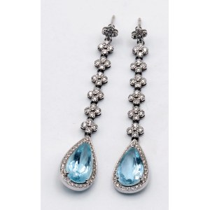 Jewellery - Paio orecchini in oro bianco ,brillanti ct. 2,00 c...