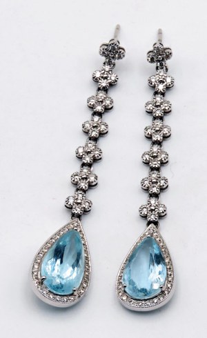 Jewellery - Pair of white gold earrings ,brilliants ct. 2.00 c...