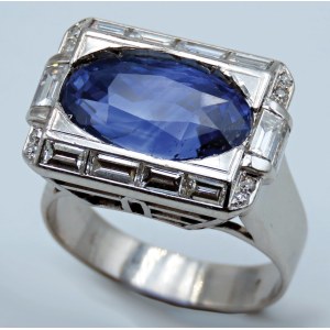 Jewellery - Anello in oro bianco con diamanti ct.1 circa e zaf...