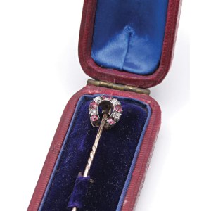 Jewellery - Spilla ferro di cavallo in oro basso con diamanti ...