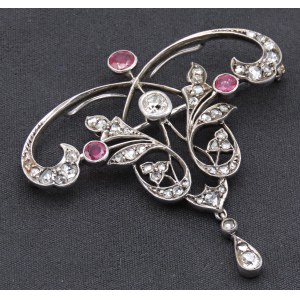 Jewellery - Spilla in oro bianco in stile antico con diamanti ...