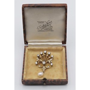 Jewellery - Spilla in oro giallo con brillanti ct.1,80 circa e...