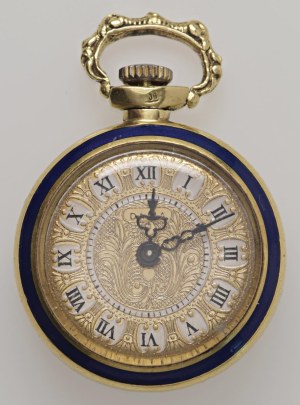 Jewellery - Yellow gold and colored enamel watch. gr.15.75...