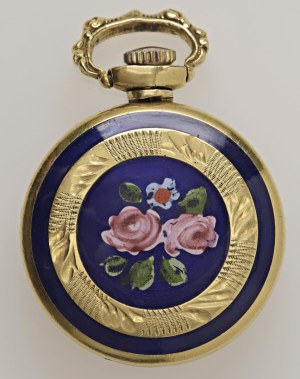 Jewellery - Yellow gold and colored enamel watch. gr.15.75...