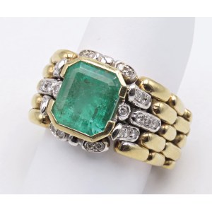 Jewellery - Anello maglia in oro giallo con brillanti ct 0,25 ...