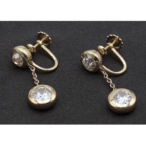 Jewellery - Paio orecchini in oro giallo e diamanti taglio vec...