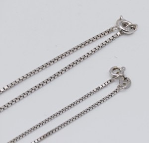Jewellery - No.2 white gold chains cm. 60 + 40 approx. gr. ...