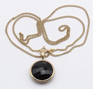 Jewellery - Yellow gold chain with faceted pendant...