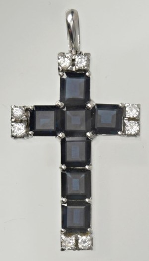 Jewellery - Cross-shaped pendant with brilliants ct. 0.4 and ...