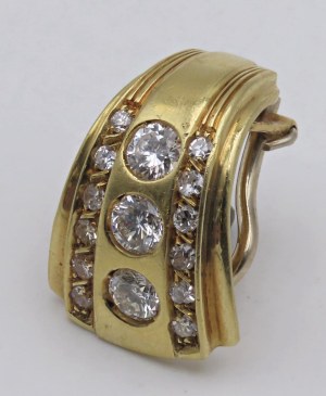Jewellery - Single yellow gold earring with brilliants ct. ...
