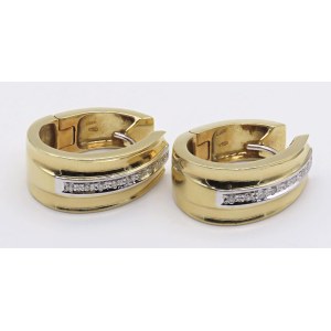 Jewellery - Paio di orecchini in oro giallo con brillanti ct.0...