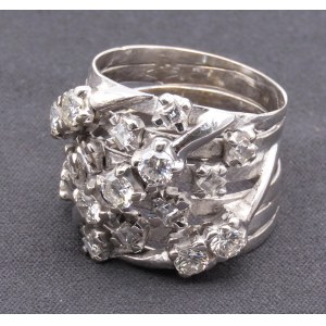 Jewellery - Anello in oro bianco a fascia con brillanti,diaman...
