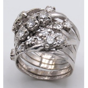Jewellery - Anello in oro bianco a fascia con brillanti,diaman...